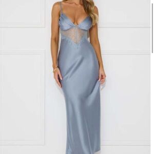 My loss your gain. Paid 100 selling for 50 steele blue maxi dress
